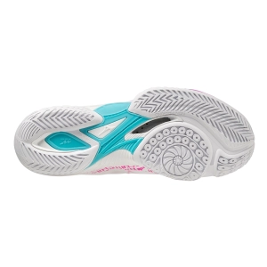 Giày cầu lông Mizuno Wave Claw Neo 2 - Trắng Hồng Xanh chính hãng