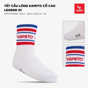 Vớ cầu lông Kamito cổ cao Legend 01 KMTAT230150 trắng xanh đỏ chính hãng (25-28cm)	