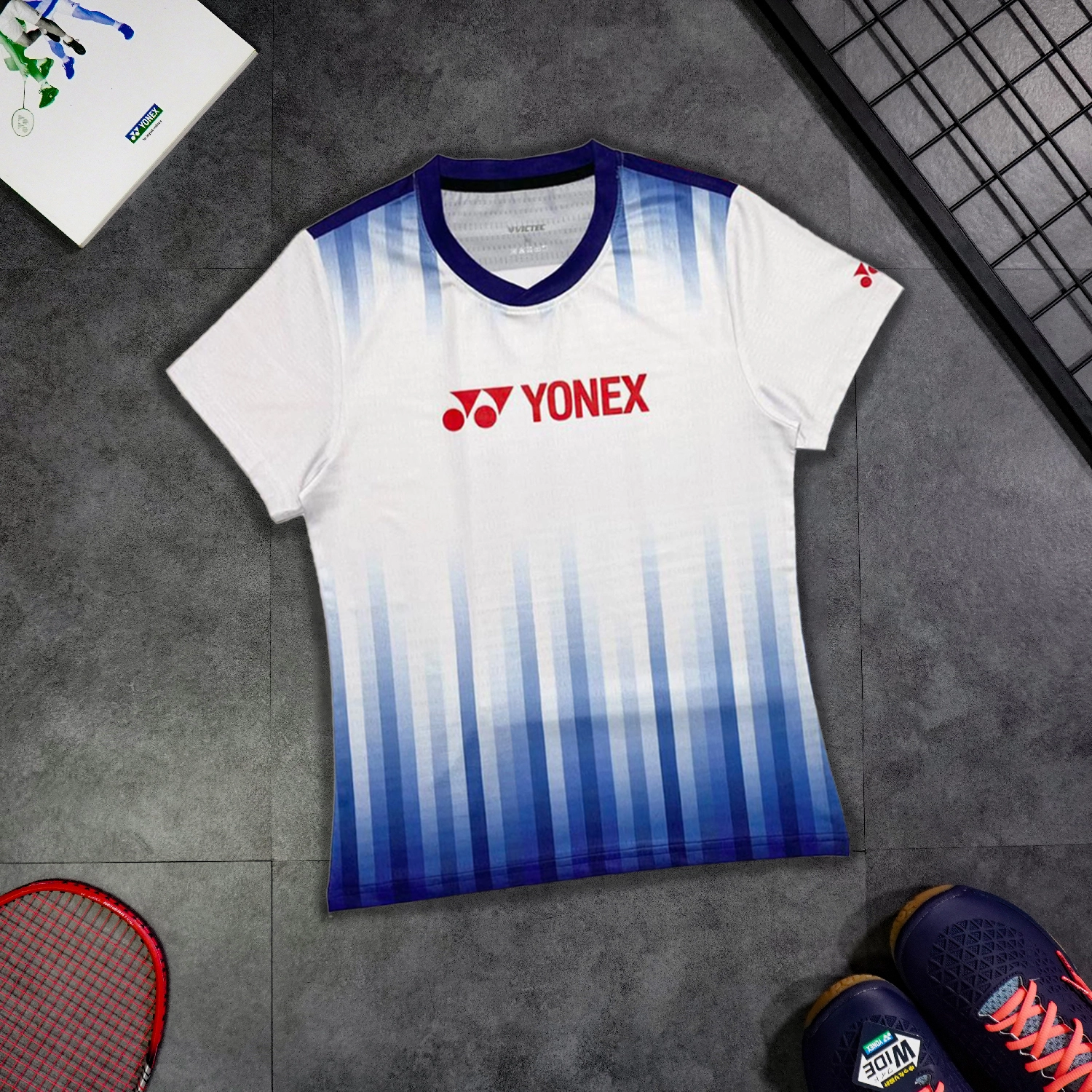 Áo cầu lông Yonex YN006 nam - Trắng xanh