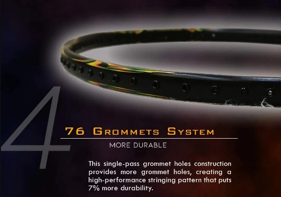 76 Grommets System - Vợt cầu lông Apacs Stern 828 chính hãng